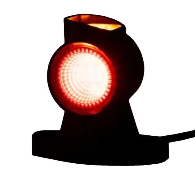 Фонарь габаритный LED 3-х цветный правый на прямой короткой резиновой ножке с проводом 05м работа в диапазоне 12В- 30В FRISTOM FT-140 A P LED