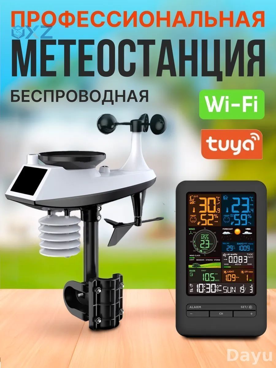 Умное устройство для дома Tuya с WiFi, оснащенное эксклюзивным цифровым дисплеем, будильником и датчиками температуры с влажностью