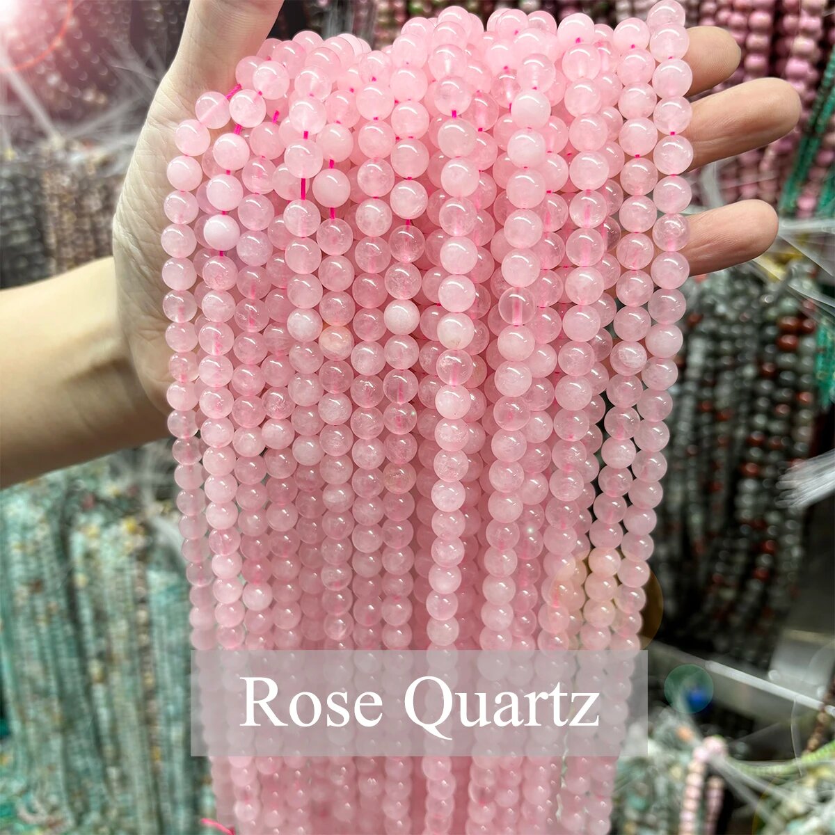 Натуральные бусины из перидота LETUSSMILE 6 8 10 мм Розовый, 6mm (60pcs beads), 39Rose Quartz
