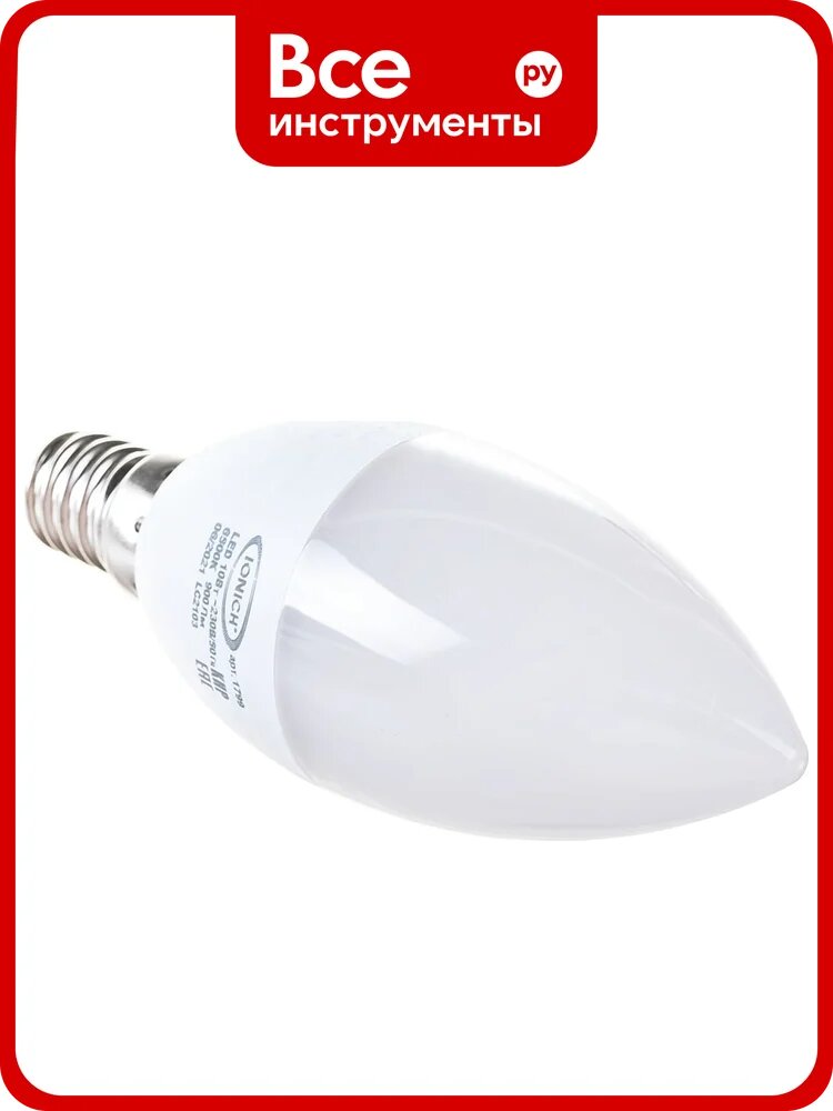Светодиодная лампа IONICH свеча ILED-SMD2835-C37-10Вт-900Лм-230В-6500К-E14 1799