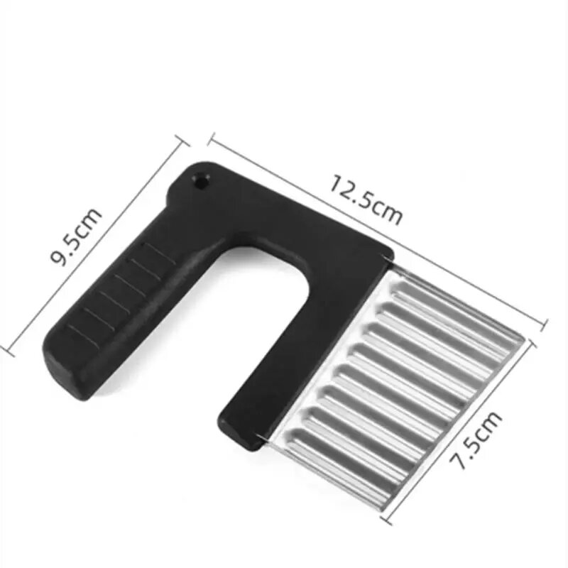 Нож для картофеля фри из нержавеющей стали Черный, Potato Wave Knife
