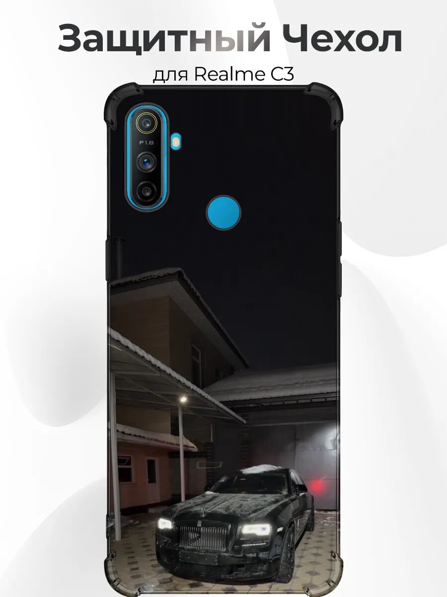 Чехол с принтом Realme C3 Rolls-Royce Ghost зимой