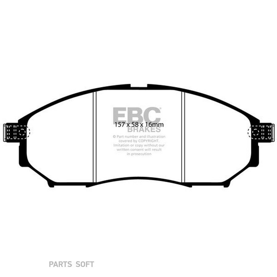 Накладки тормозные от официального дистрибьютора, EBC-BRAKES, артикул DP1671