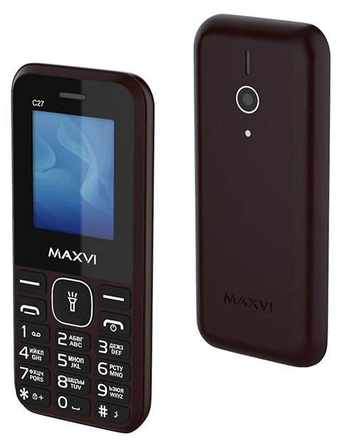 Мобильный телефон Maxvi C27 Коричневый 2 sim 1.77″ цветной GSM 600 mAh