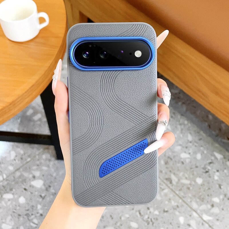 Чехол Для Google Pixel 11 Pro XL(Гугл Пиксель 11 Про XL), soft touch, чехол-кардиомонитор, искусственная кожа, поликарбонат (PC), защита камеры, ударопрочный, усиленные углы, Google,