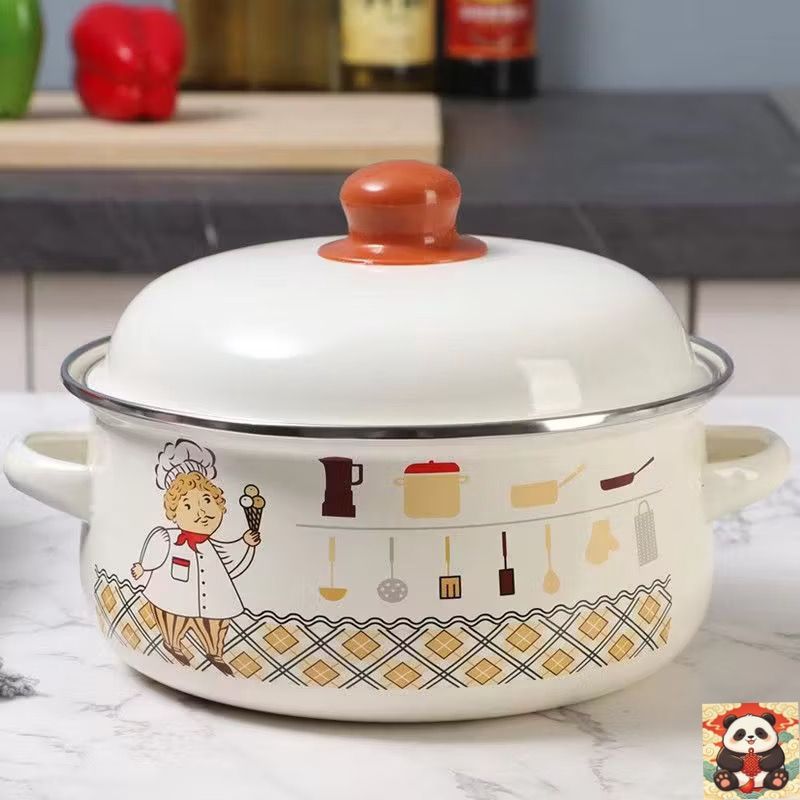Уховарка 1,1 л с крышкой 1 шт эмаль, Артикул: 5698159373, Цвет: Белый, горчичный