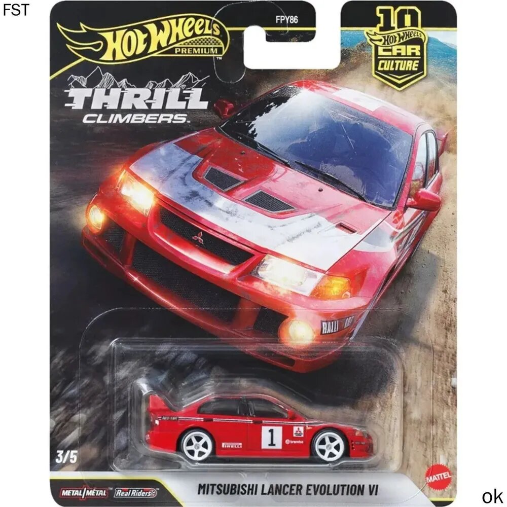HOT WHEELS PREMIUM Модель автомобиля из сплава, 1:64, серия Car Culture Thrill Climbers, MITSUBISHI LANCER EVOLUTION VI