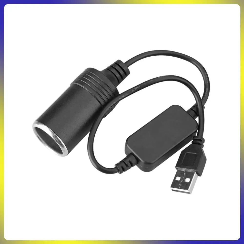 5 В USB на 12 В Женский преобразователь Шнур USB Мужской-Женский Автомобильный прикуриватель Разъем-переходник 2A Автомобильная электроника