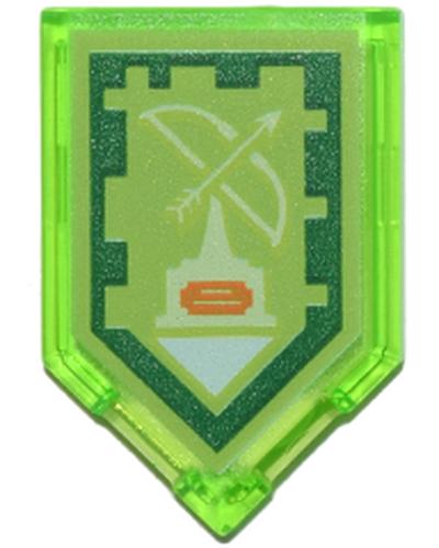Деталь Lego 22385pb073 Tile, Modified 2 x 3 Pentagonal with Nexo Power Shield Pattern - Bowmaster