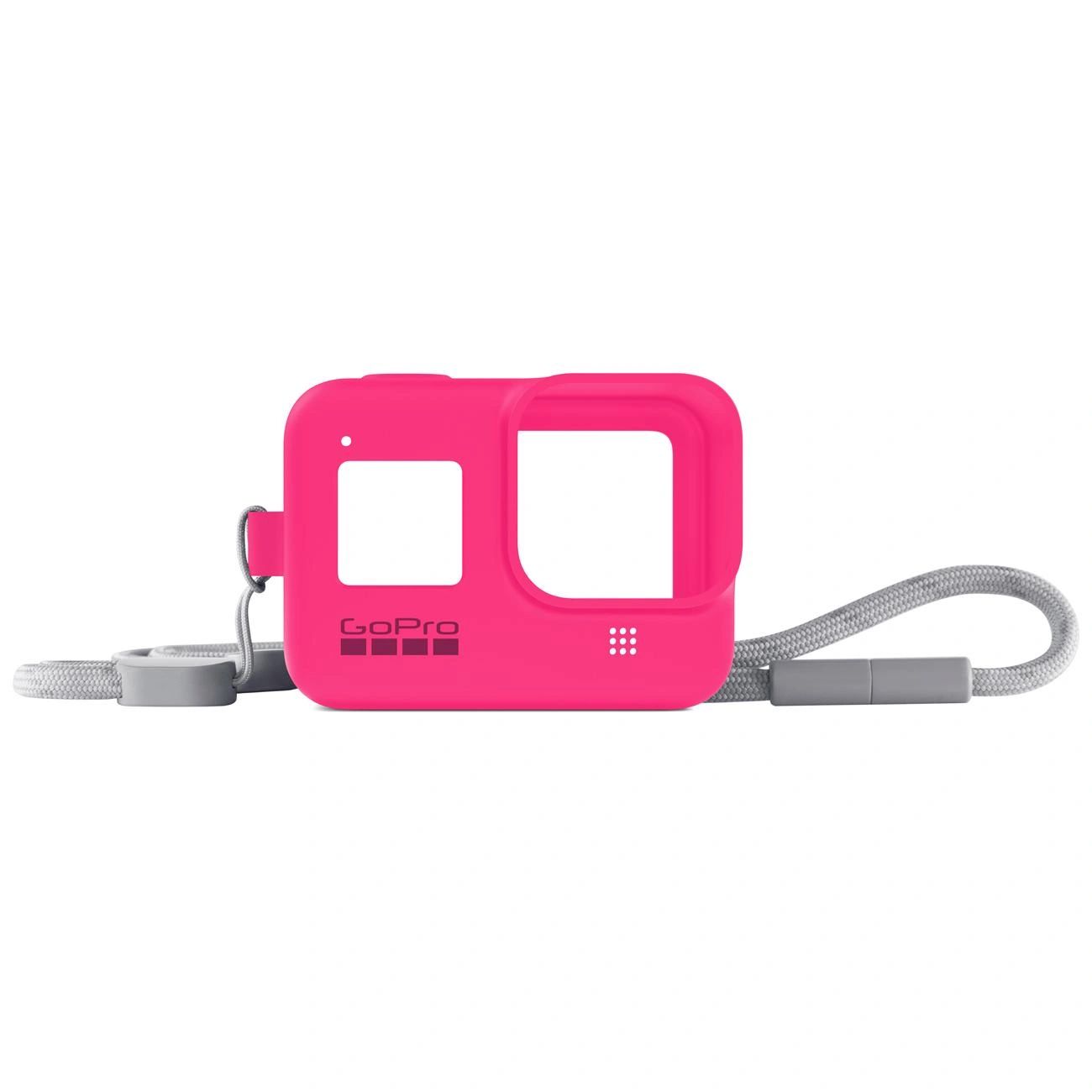 Силиконовый чехол с ремешком GoPro Sleeve + Lanyard HERO8 Neon розовый (AJSST-007)