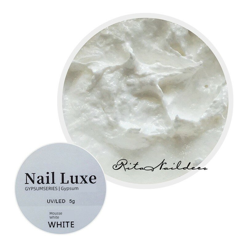 Nail Luxe Rock Color Granules Lion Design Plaster Nail Art в оттенке мусс-белого для чистого вида ногтей