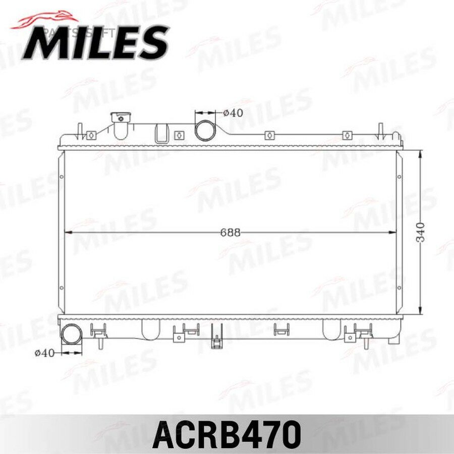 MILES ACRB470 Радиатор SUBARU Impreza(08-16)/Forester (08-13)/Legacy/OBK(03-09)/XV(12- ) EJ15/EJ16/EJ20/EJ25 1.5/ ()