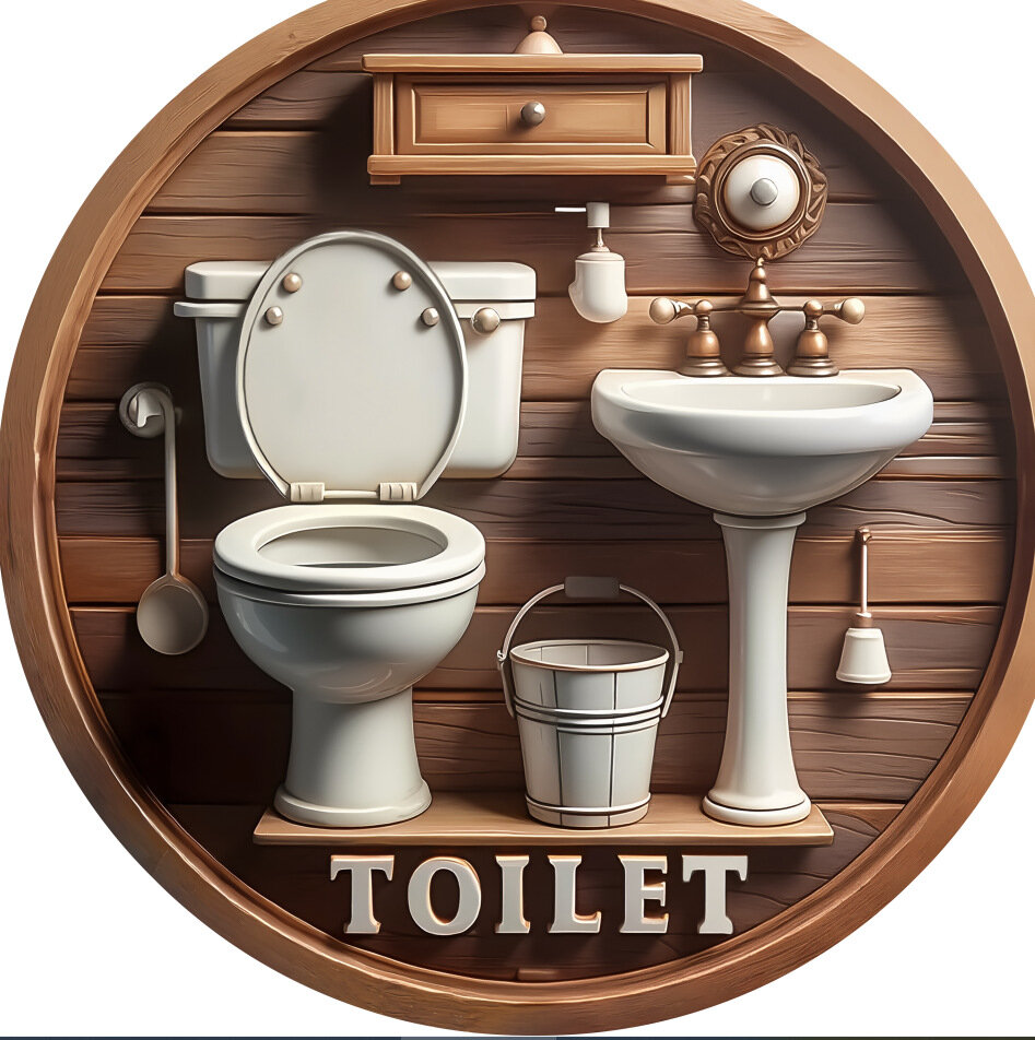 Деревянный знак 'TOILET' для ванной комнаты, обновленная версия для дома, висящая доска с современным дизайном