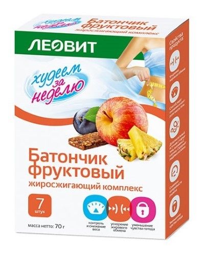 Леовит худеем за неделю батончик фруктовый жироcжигающий комплекс 7 шт. пак