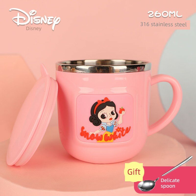 Стильный детский стакан Disney Снежная королева из нержавеющей стали с градуировкой и ударопрочным покрытием
