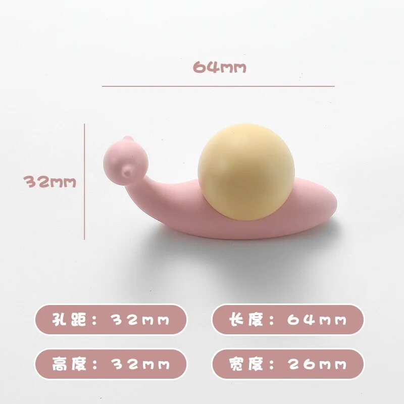Ручки для шкафов детские мультяшные цинковые 7001-32 Snail Powder