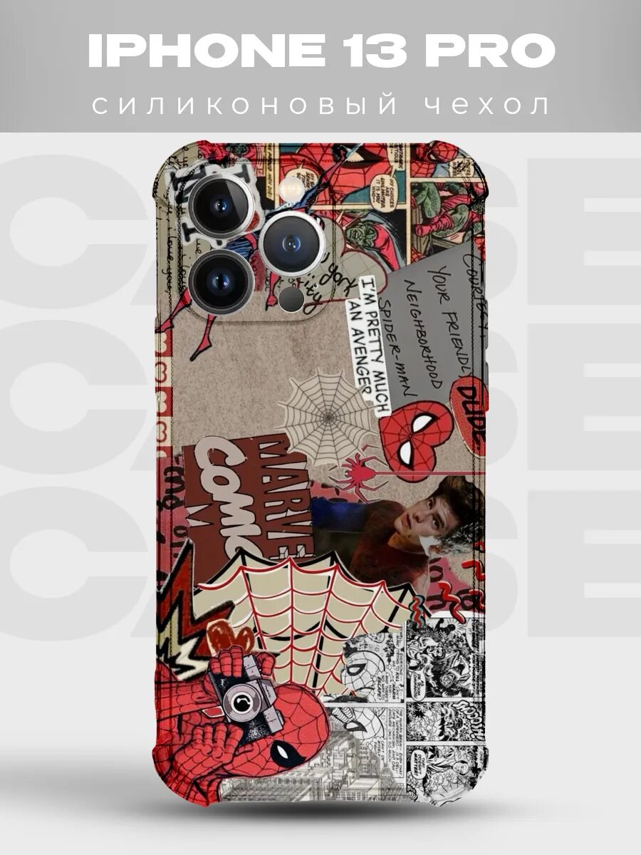 Чехол на iPhone 13 Pro Человек-паук spider man человек паук