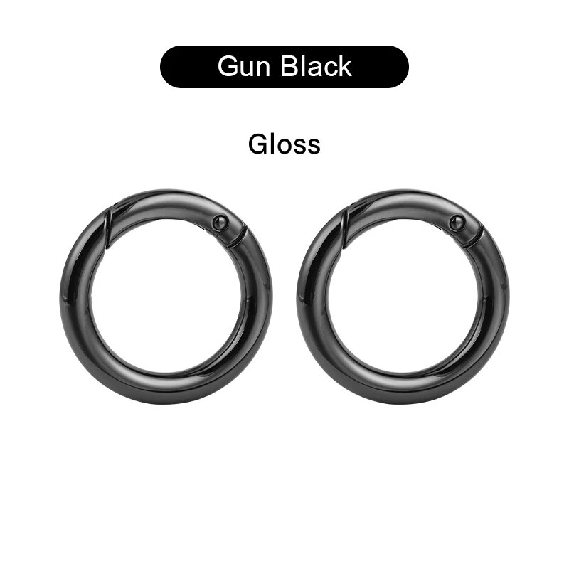 Пряжки WUTA круглые металлические 2 штуки Черный, Inner width 17mm, 2pcs-Gun Black