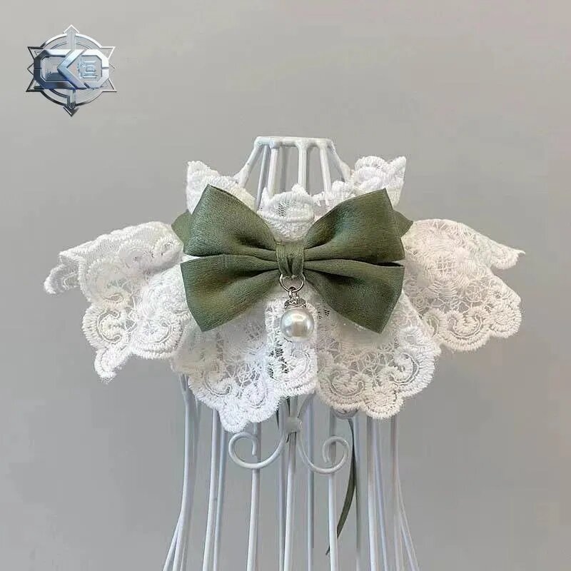 Кружевной воротник с бантом для собак и кошек, M,
