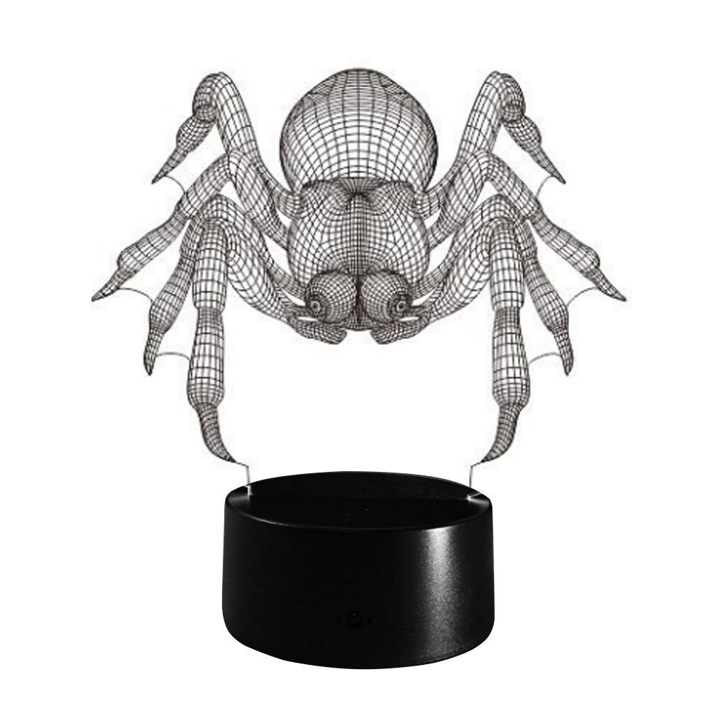 3D Настольная Лампа С Прикосновением Изменяющая Цвета Spider Дизайн Подходит Для Спальни И Гостиной Размер M