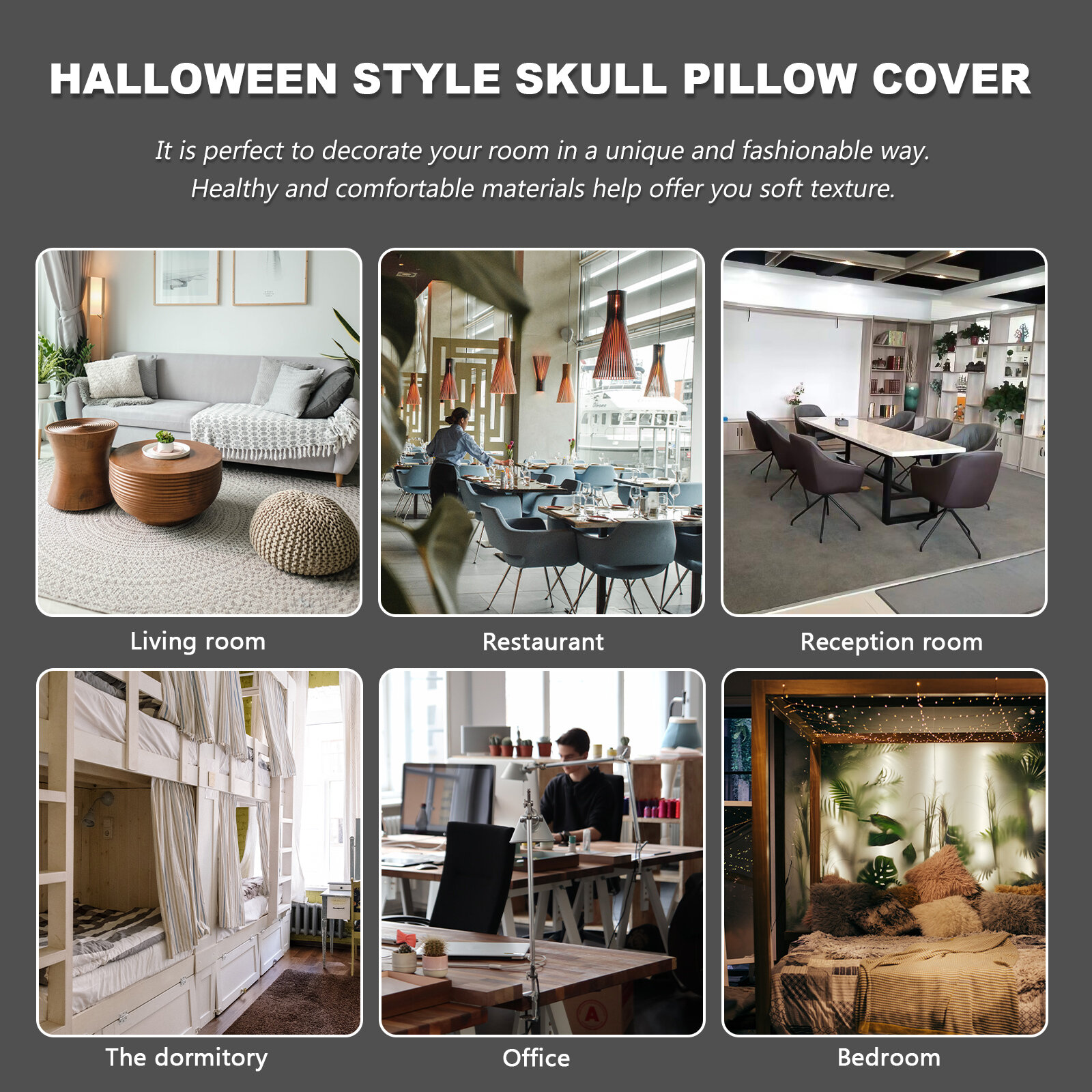 2 Подушки Halloween Skull Pillow Covers С Творческим Дизайном 45X45X1 5 Cm