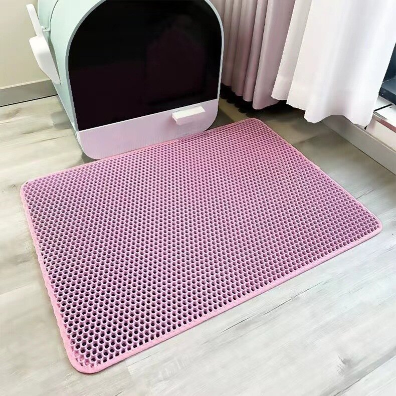 Двухслойный коврик для кошачьего туалета 60*45cm / Коврик под лоток для кота, собаки. розовый