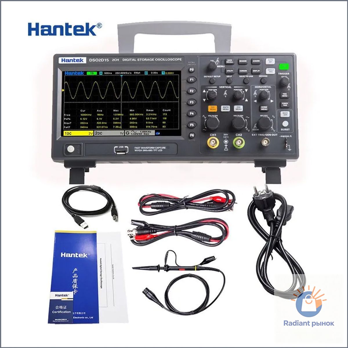 Hantek DSO2D15 Используется для отображения волн