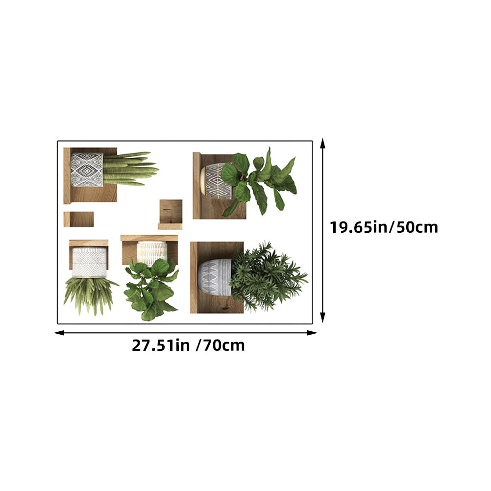 Наклейки Для Стены 1 Набор Растения В ГоршкахDIY Декор Стен 3D 70.00X50.00X0.10Cm