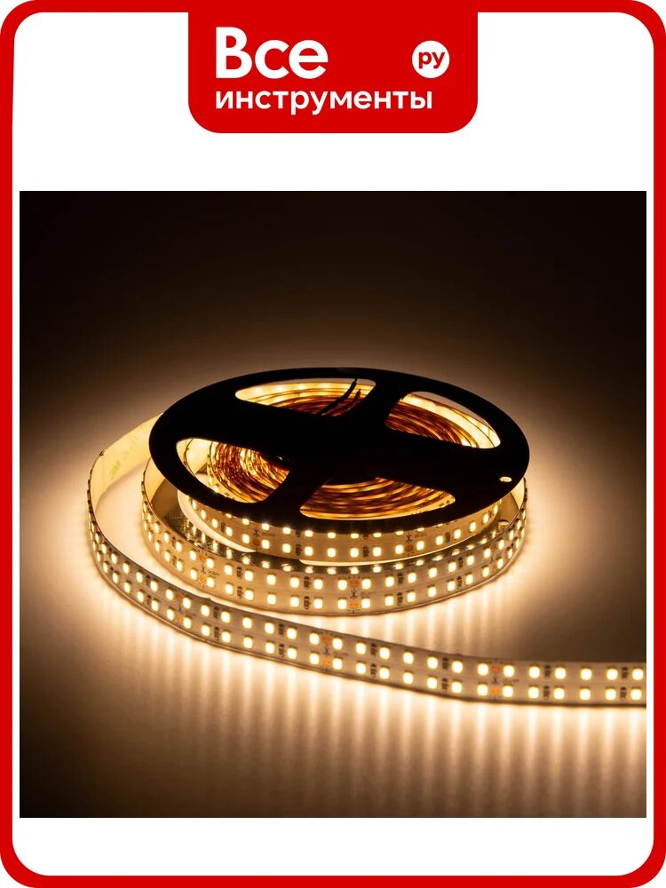 Светодиодная лента ELF 1400SMD диодов (2835), 36В, 5м, гипер, белый теплый 2800-3300К ELF-1400SMD2835NWww-Hy36