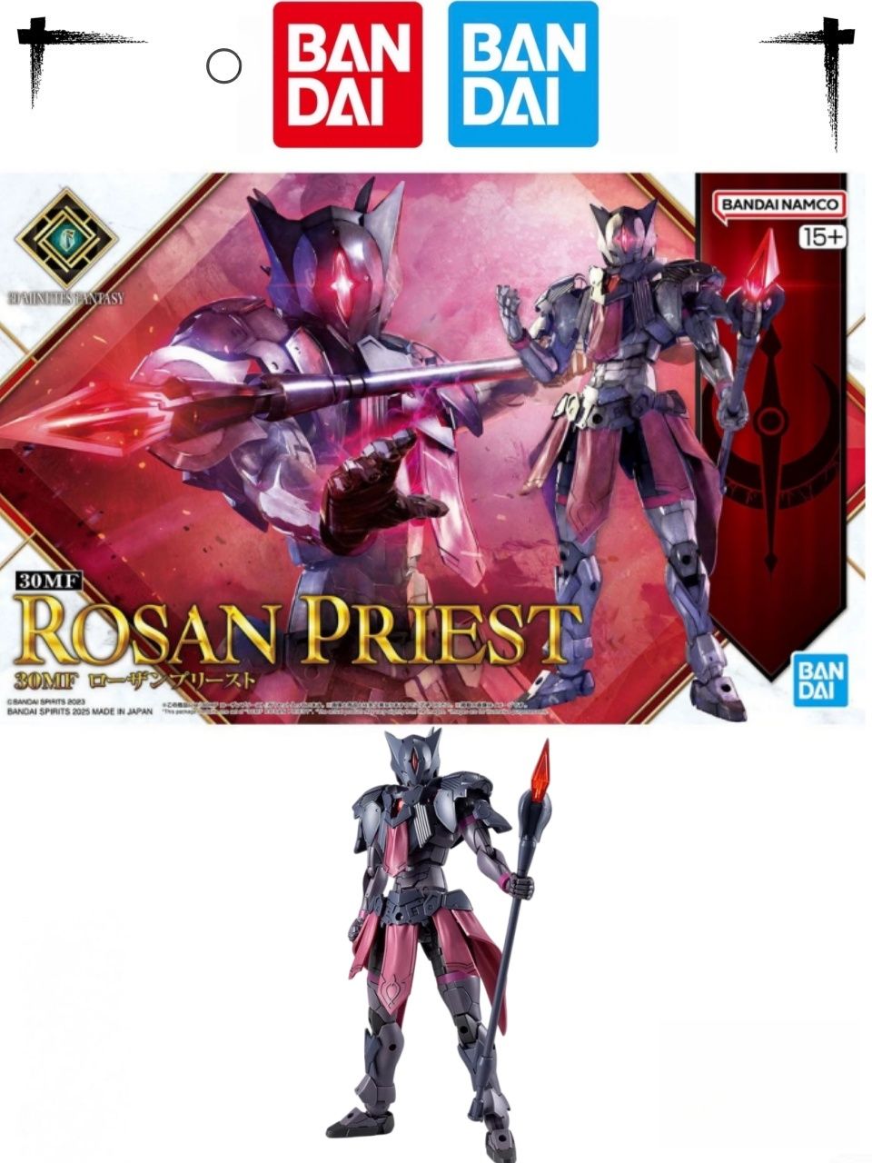Экшн-кукла BANDAI NAMCO model kits 30MF 30ML MINUTES FANTASY ROSAN PRIEST BISHOP FIRE Plastic Model CLASS UP ARMOR A10