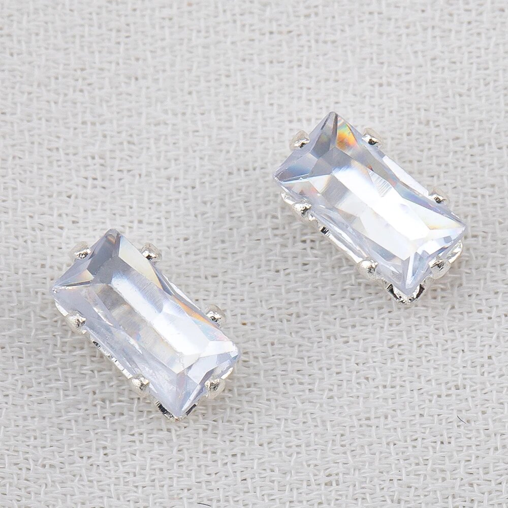 Каламори бисер циркония с серебряными крапанами 10/20 шт. 20pcs, WH