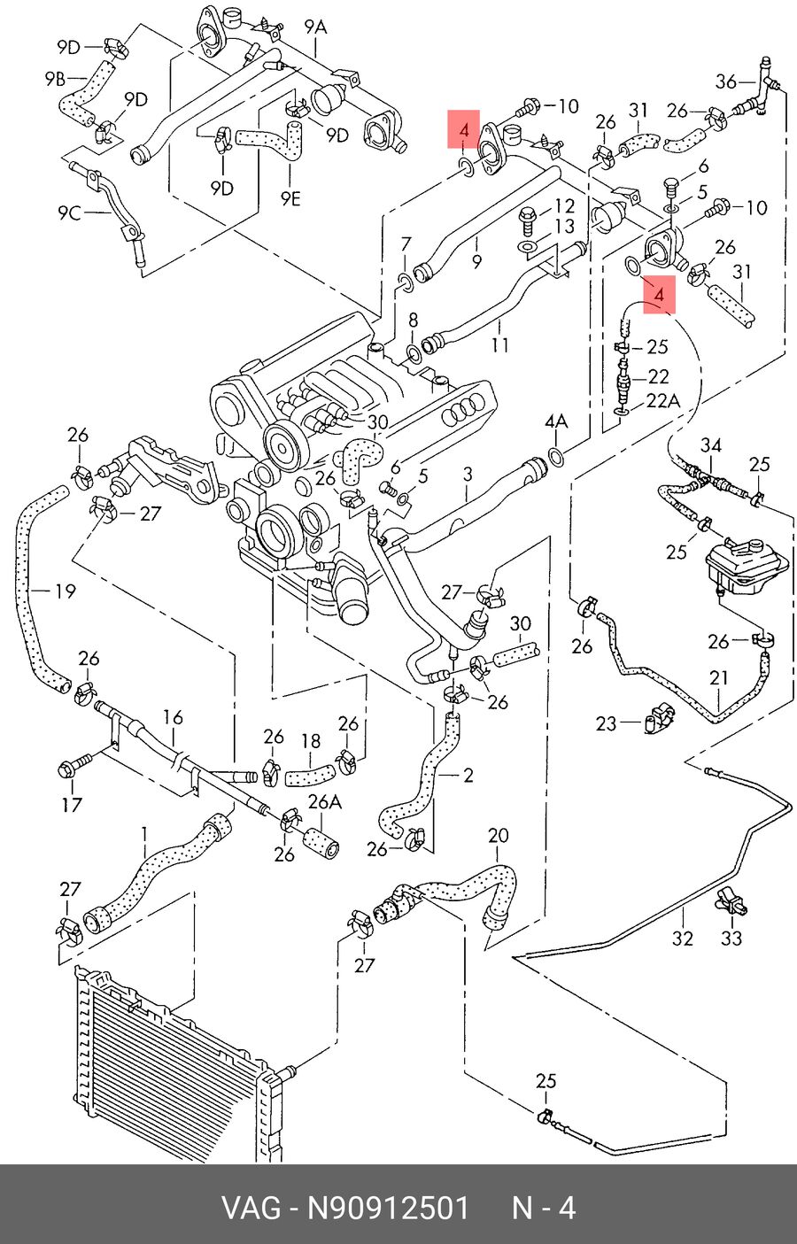 Уплотнительное Кольцо Audi/Vw (VAG N90912501)