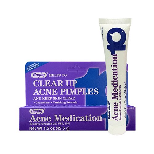 Гель от акне и прыщей Rugby для проблемной кожи, Benzoyl peroxide 10%, 42,5 гр