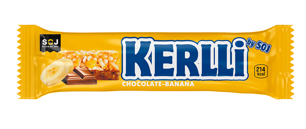 Упаковка из 18 штук Батончик Kerlli злаковый с бананом 50г