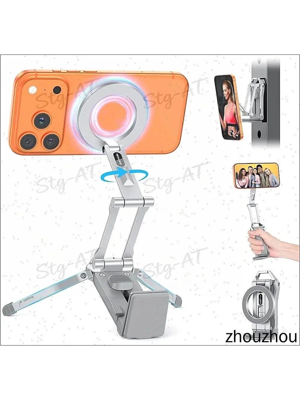 Магнитный штатив OMOTON TP02 с вращением на 360, совместимый с iPhone 17/16/15/14 Pro Max Air.