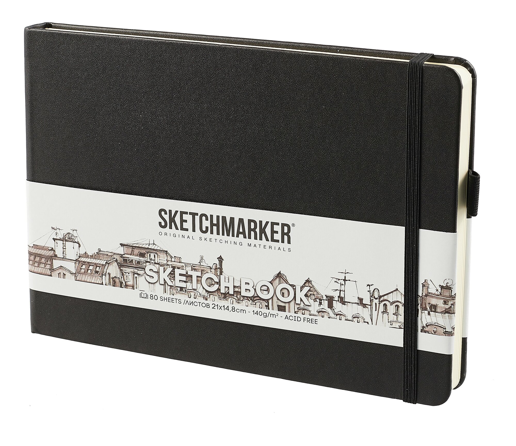 Скетчбук, 210х140 мм, 80 листов, 140 г/м2, слоновая кость, Sketchmarker