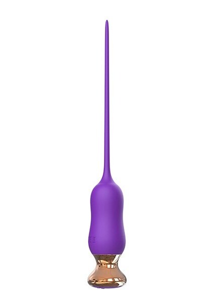Тонкий стимулятор Purple I-Moon с вибрацией, длина 22 см, диаметр 0.4 см, из силикона фиолетового цвета