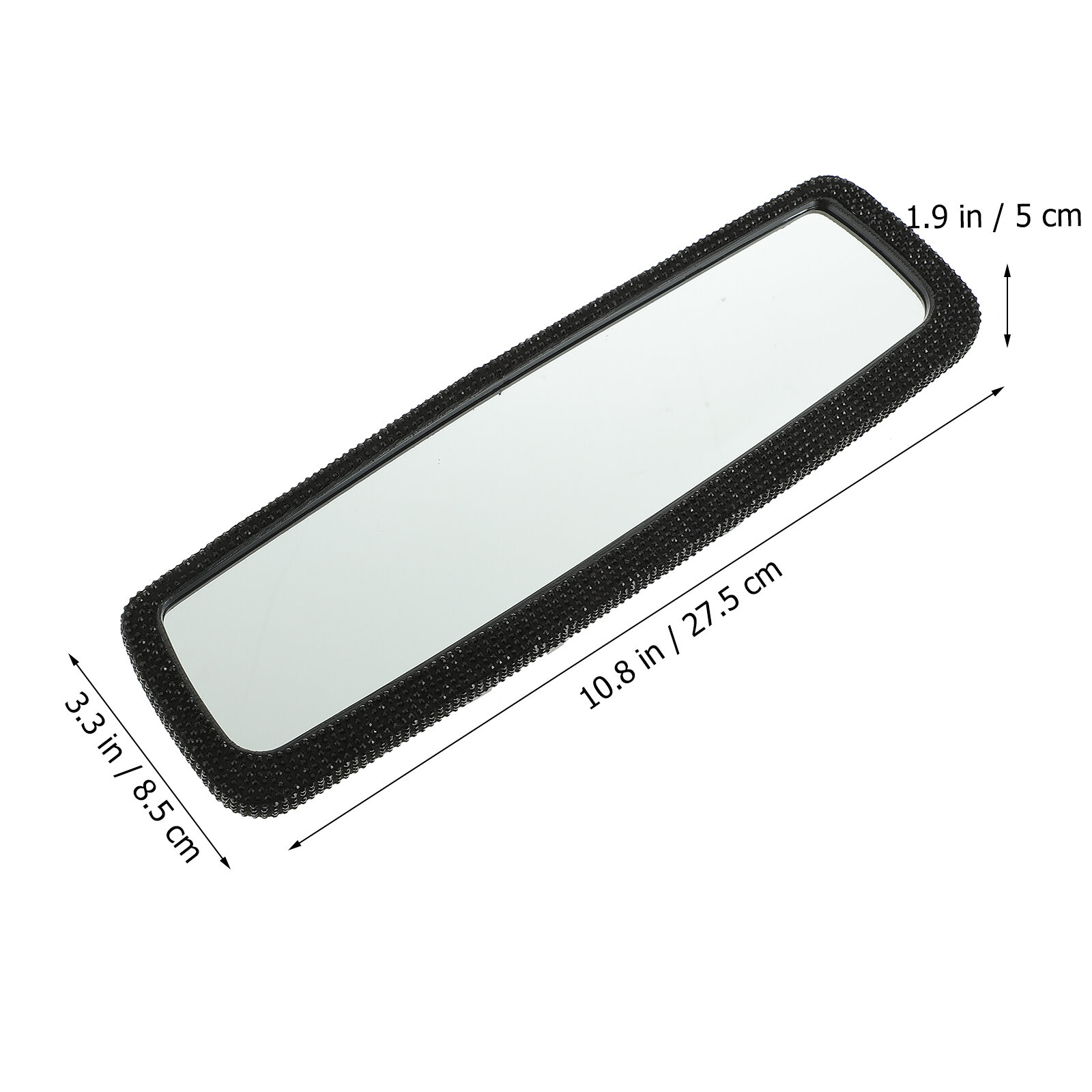 Зеркало Rear View С Кристаллами И Сваровски 27 5X8 5Cm Чёрного Цвета Для Авто Включая Suv Фургоны Грузовики