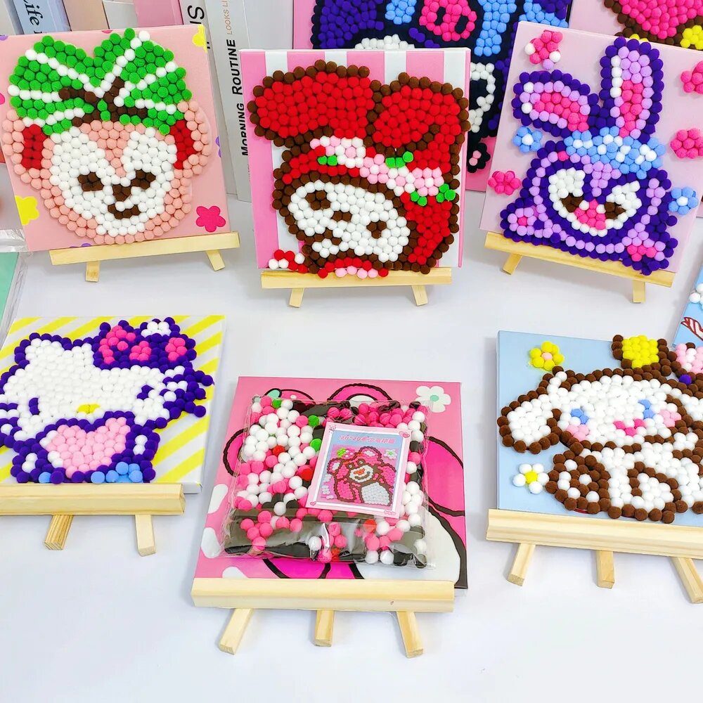 Мягкая мозаика с помпонами, набор для аппликаций, 20x20 см, для детей от 3 лет, арт. 1805559622
