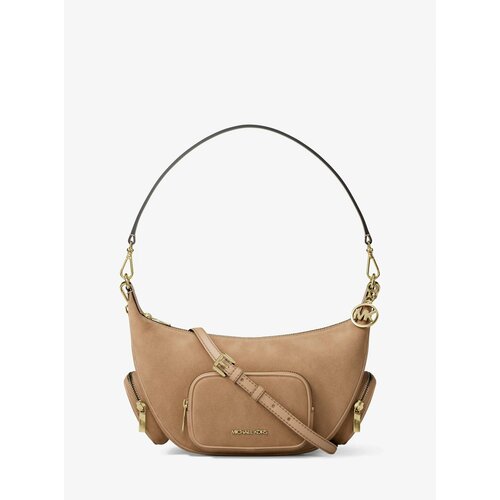 фото Сумка слинг michael kors merrit, фактура матовая, зернистая, camel