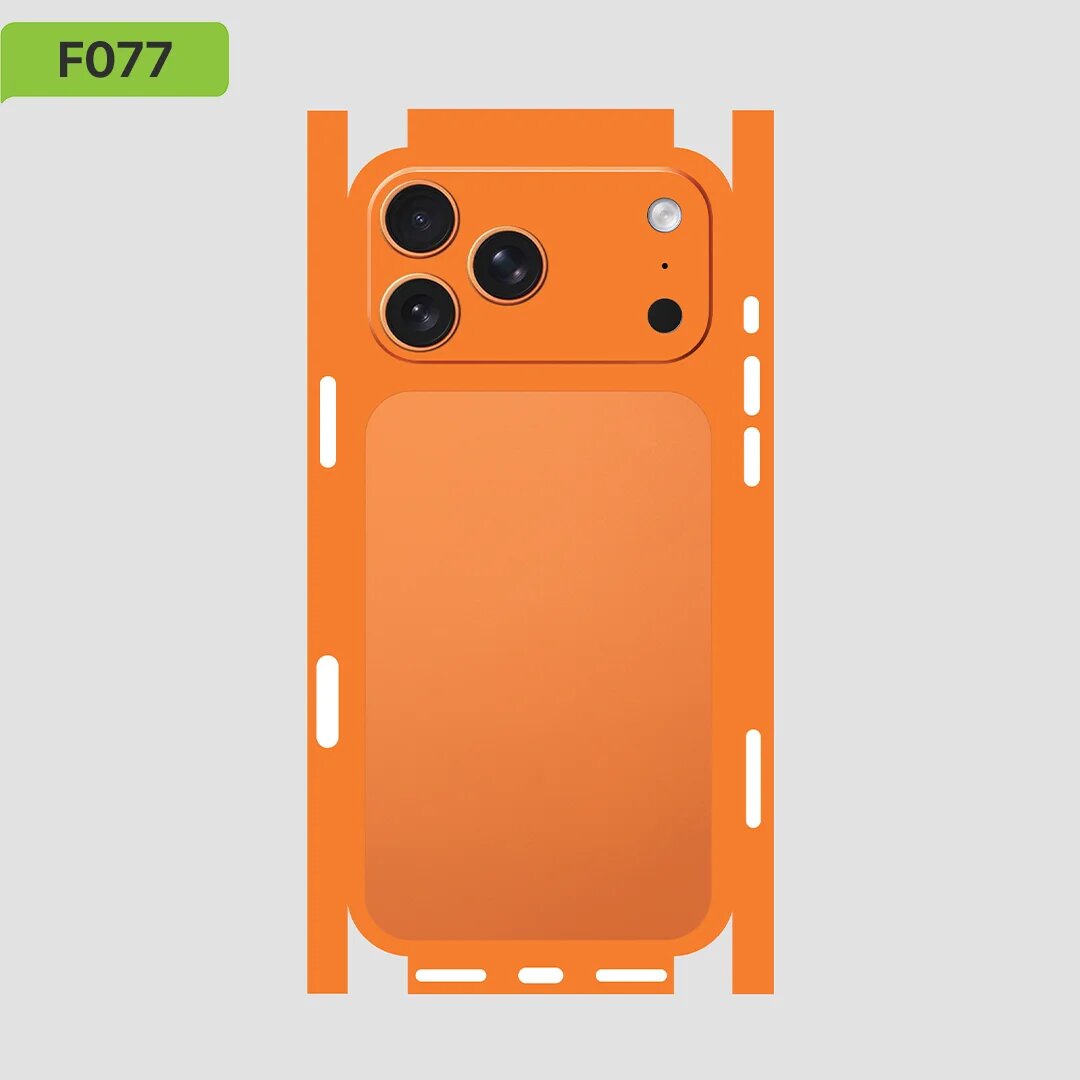 Виниловая наклейка-пленка для iPhone 17 Pro - Оранжевый, Same as image, With Logo Cutout