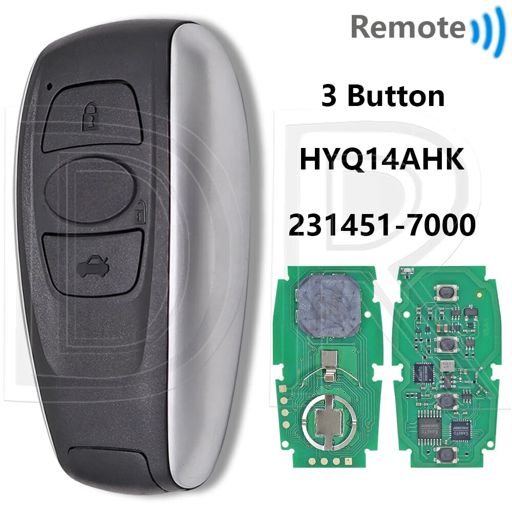 3-х кнопочный автоключ HYQ14AHK 231451-7000, 8A, 433MHz