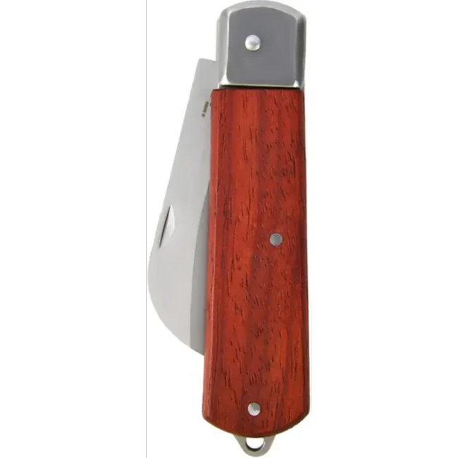 DL0060 Deli Нож электрика изогнутый складной Deli DL0060 длина 200мм, нержавеющая сталь, деревянная рукоять — фото 1