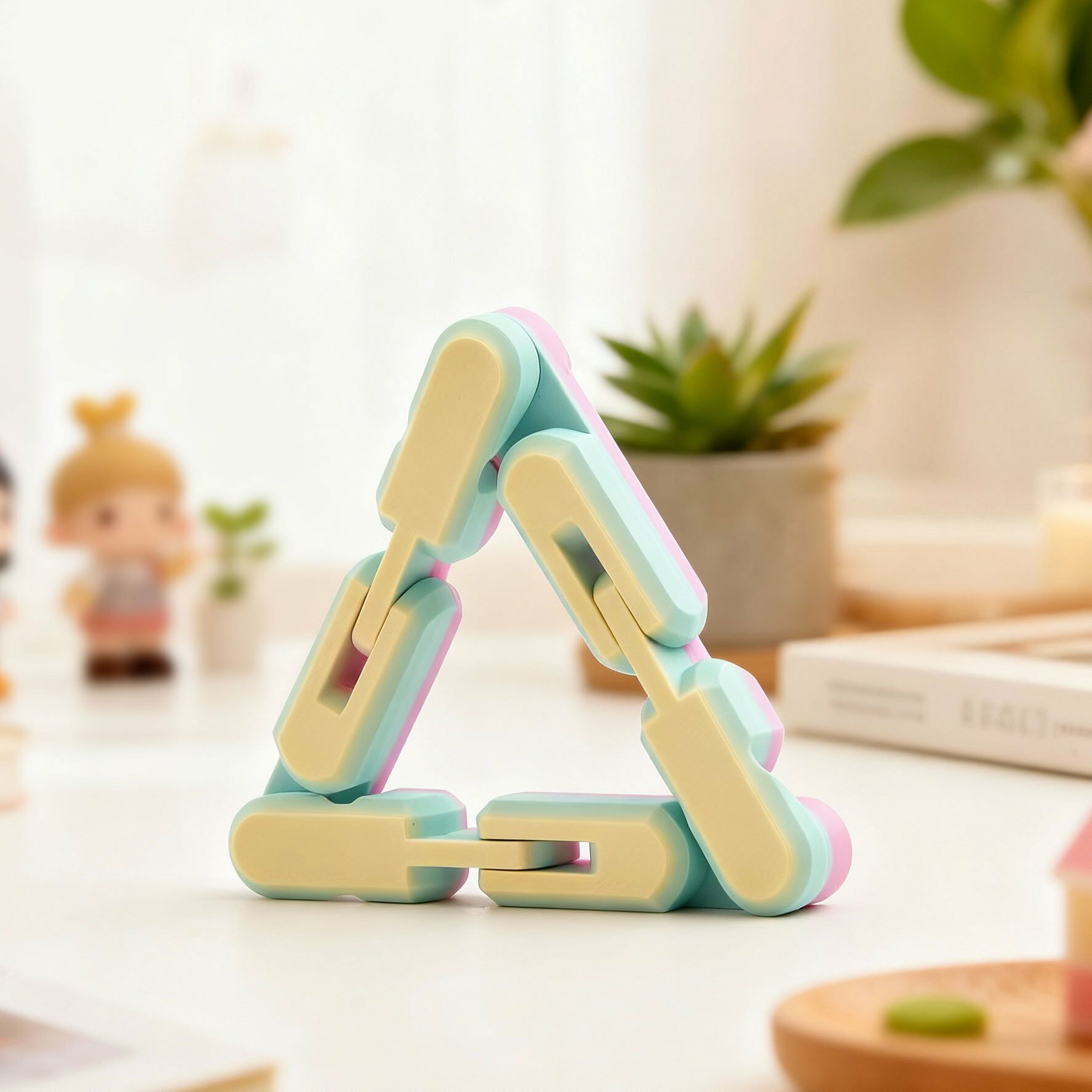 3D-печатная настольная игрушка-орнамент с бесконечным вращением, трансформируемая, для офиса и дома, случайный цвет (конфетные оттенки), 1 шт.