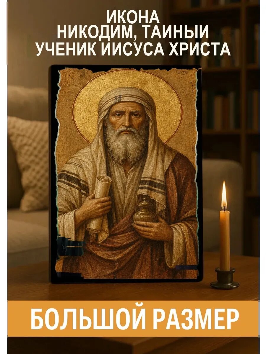 Икона Никодим, тайный ученик Иисуса Христа, на дереве, 30×40 см