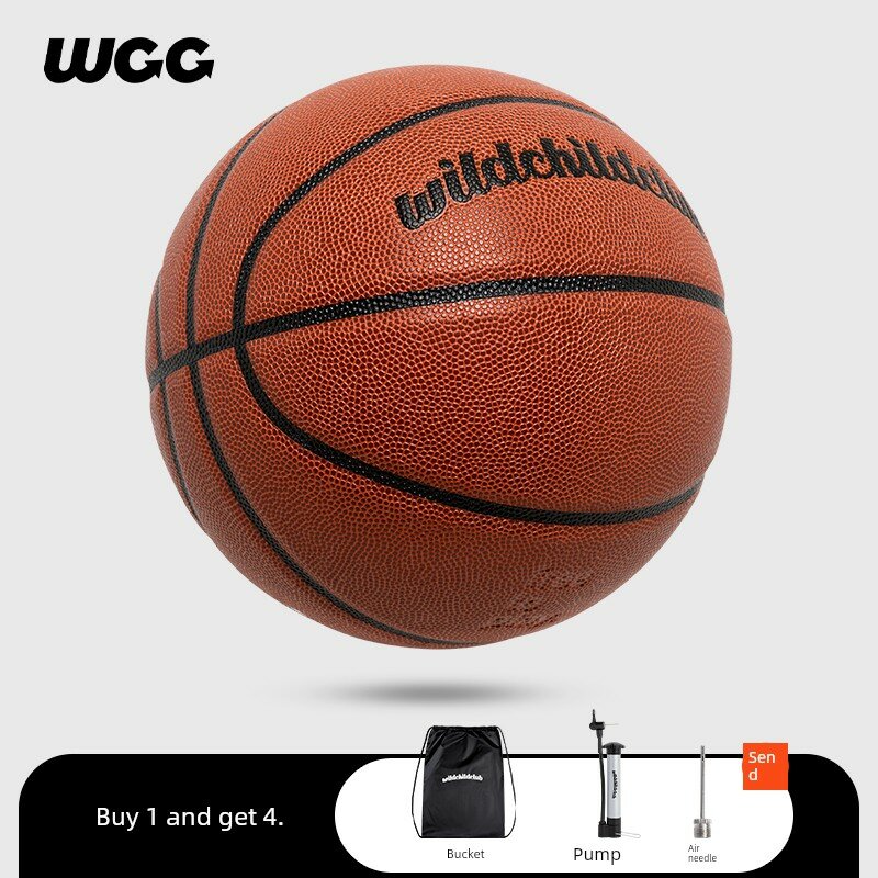 WCC DM300 Профессиональный Баскетбольный Мяч для Зала и Улицы, 7-й Размер, Кожа PU, Классический Коричневый