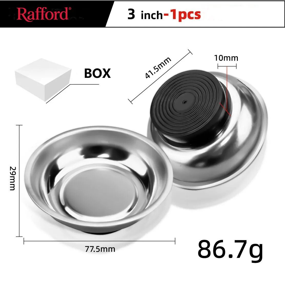 Магнитный контейнер из нержавеющей стали Rafford для болтов и гаек 1Pcs - 3 in