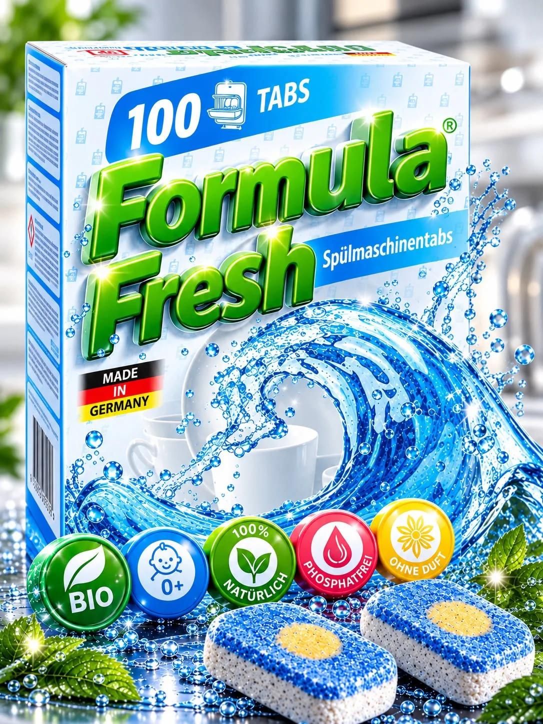 Таблетки для посудомоечных машин Formula Fresh All in 1 бесфосфатные 100 шт