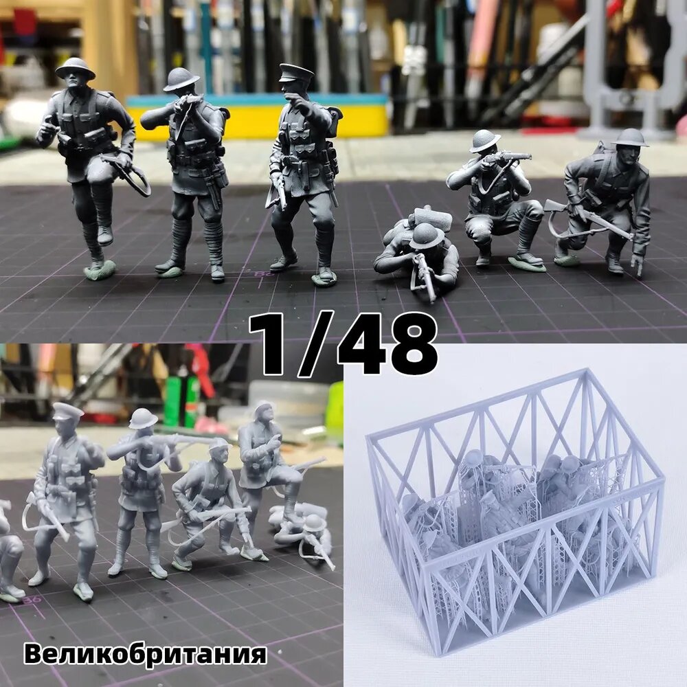 3Dпечать, фигурки солдат из смолы, модельнаборы, масштаб 1/48, неокрашенные, требуют самостоятельной сборки