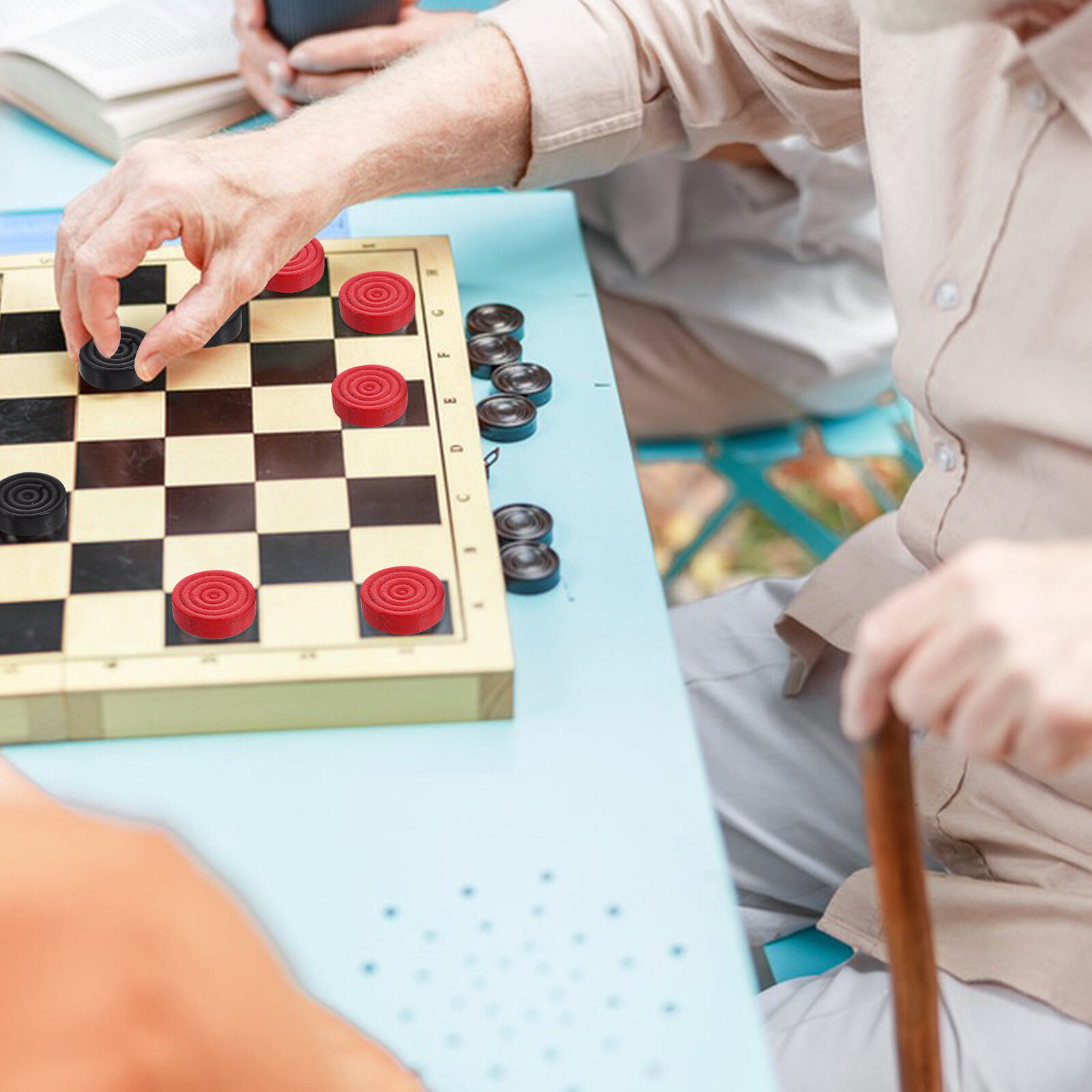 24 Шт Деревянные Шашки Для Настольных Игр Гладкие Без Заусенцев 2 80X2 80X0 60Cm